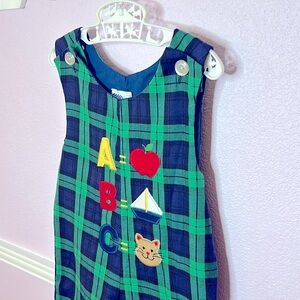 Kelly’s Kids Boys Plaid Bubble Romper Pant suit